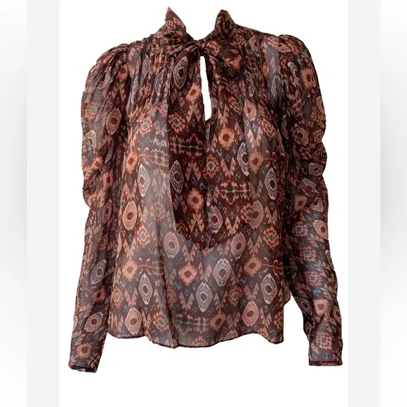 NWT $425 Ulla Johnson 100% Silk Ada Garnet Blouse Shirt - Picture 4 of 10